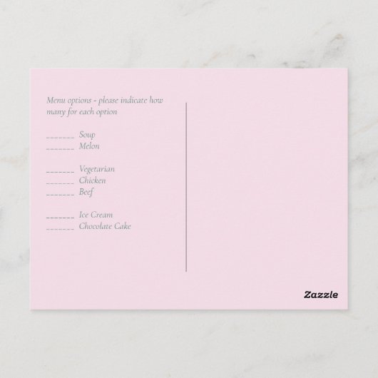 Roze Magnolias Sage Eucalyptus Wedding rsvp Postc Briefkaart (Achterkant)