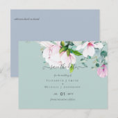 Roze Magnolias Sage Eucalyptus Weduwdata Briefkaart (Voorkant / Achterkant)