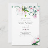 Roze Magnolia's Salie Eucalyptus Stof Blauw Bruilo (Voorkant)