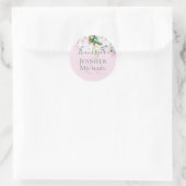 Roze Magnolia's Salie Eucalyptus Trouw Dank Je C Ronde Sticker (Tas)