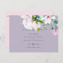 Roze Magnolia's Sering Eucalyptus Huwelijk Data Be Briefkaart