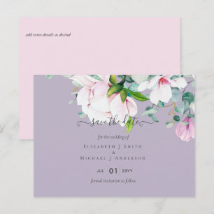 Roze Magnolia's Sering Eucalyptus Huwelijk Data Be Briefkaart