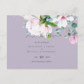 Roze Magnolia's Sering Eucalyptus Huwelijk Data Be Briefkaart (Voorkant)