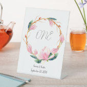 Roze Magnolias Tabletop Reclamebord Met Voetstuk (Insitu)
