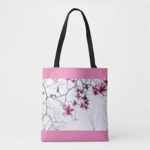 Roze magnolias tote bag