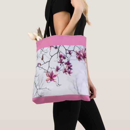Roze magnolias tote bag (Dichtbij)