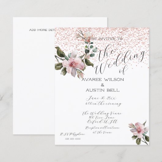 Roze Magnolias Waterverf (Voorkant / Achterkant)