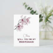 Roze Magnolias zal je mijn Bridesmaid zijn (Staand voorkant)