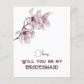 Roze Magnolias zal je mijn Bridesmaid zijn (Voorkant)