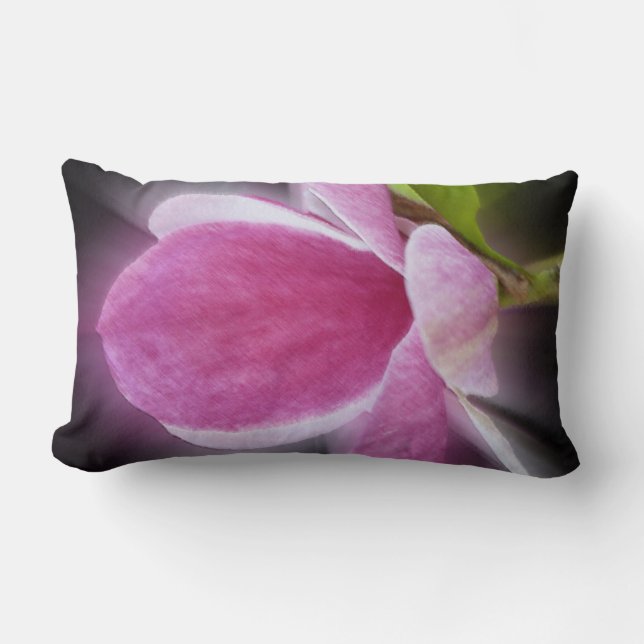 roze magnolibloem kussen (Voorkant)