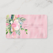 Roze Magnolievloer op roze Folie Raffle Informatiekaartje (Achterkant)