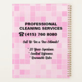 Roze Maid Janitorial Lady House schoonmaakservice Planner (Achterkant)