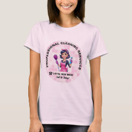 Roze Maid Janitorial Lady House schoonmaakservice T-shirt