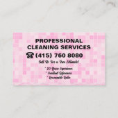 Roze Maid Janitorial Lady House schoonmaakservice Visitekaartje (Achterkant)