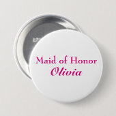 Roze Maid of Honor Button (Voorkant /achterkant)