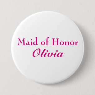 Roze Maid of Honor Button