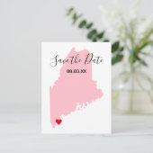 Roze Maine Red Heart Sla de datum op Aankondigingskaart (Staand voorkant)