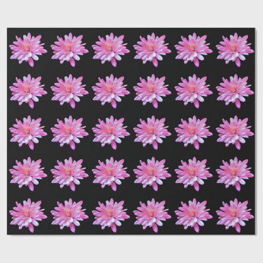 Roze mais, zinnia, kosmo, zonnebloempatroon cadeaupapier (Vlak)