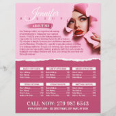 Roze Make-up Artiest / Beauty Salon Flyer (Achterkant)