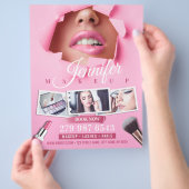 Roze Make-up Artiest / Beauty Salon Flyer (Hand)