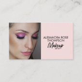 Roze Make-up Artiest Qr Code Sociaal Icoon Visitekaartje (Voorkant)
