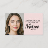 Roze Make-up Artiest Qr Code Sociaal Icoon Visitekaartje (Voorkant)