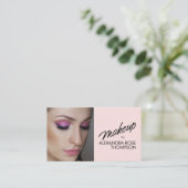 Roze Make-up Artiest Qr Code Social Icon Visitekaartje (Staand voorkant)