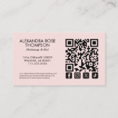 Roze Make-up Artiest Qr Code Social Icon Visitekaartje (Achterkant)