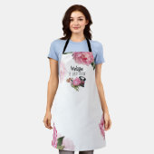 Roze Make-up Artiest Schort (Gedragen)