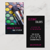Roze make-up Artist Palette Brush Visitekaartje (Voorkant / Achterkant)