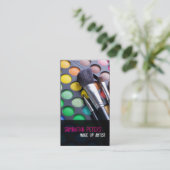 Roze make-up Artist Palette Brush Visitekaartje (Staand voorkant)