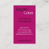 Roze make-up Artist Palette Brush Visitekaartje (Achterkant)