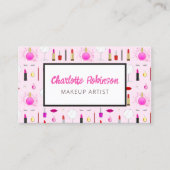 Roze Make-up Artist Visitekaartje (Voorkant)