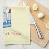 Roze make-up borstels met lippenstift voor schoonh theedoek (Quarter Fold)