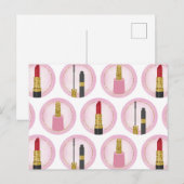 Roze Make-up Cosmetica Patroon Cosmetologie Briefkaart (Voorkant / Achterkant)