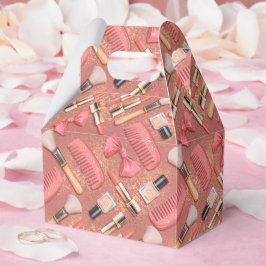 Roze Make-up Cosmetica Patroon Glitters Bedankdoosjes