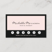  roze make-up en mooie logo-kaart klantenkaartje (Voorkant)