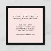  roze make-up en schoonheid vierkante visitekaartje (Achterkant)