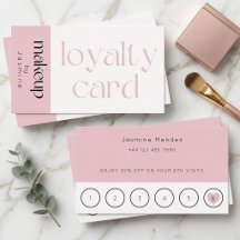 Roze Make-up Klantloyaliteitskaart 