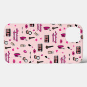 Roze Make-up Patroon Telefoonhoes Case-Mate iPhone Case (Achterkant (horizontaal))