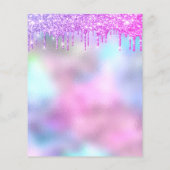 Roze Make-up Schoonheidssalon Roos Holografische P Flyer (Achterkant)