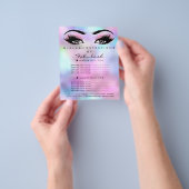 Roze Make-up Schoonheidssalon Rose Holografisch Om Flyer (Hand)