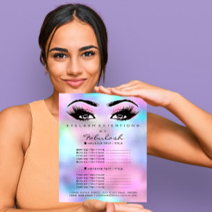 Roze Make-up Schoonheidssalon Rose Holografisch Om Flyer