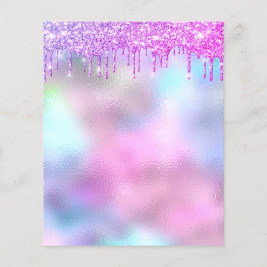 Roze Make-up Schoonheidssalon Roze Holografische P Flyer (Achterkant)