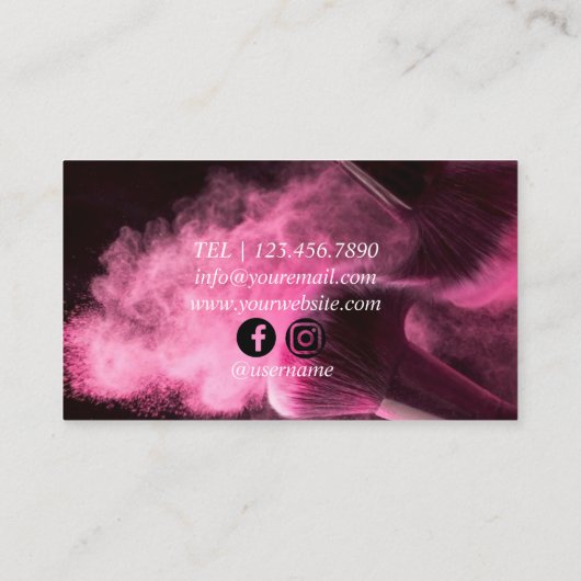 Roze make-up Visitekaartje (Achterkant)