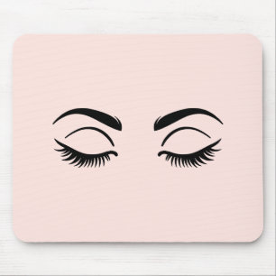 Roze make-up wimpers & wenkbrauwen schoonheid muismat