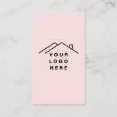 Roze makelaar Foto Logo Social Media Visitekaartje (Achterkant)