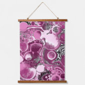 Roze, makende en magenta marble Fluid Art Hangend Wandkleed (Voorkant)