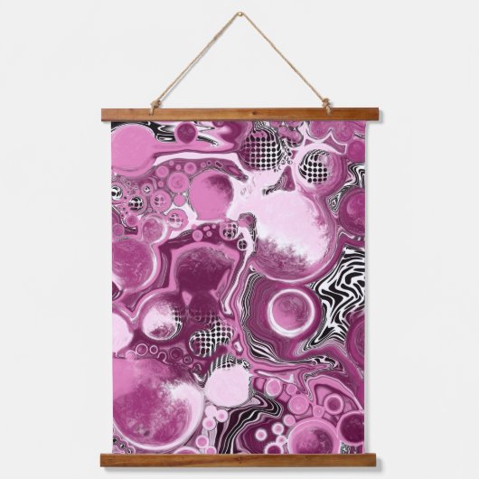 Roze, makende en magenta marble Fluid Art Hangend Wandkleed (Voorkant)