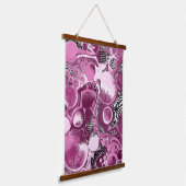 Roze, makende en magenta marble Fluid Art Hangend Wandkleed (Gebogen)